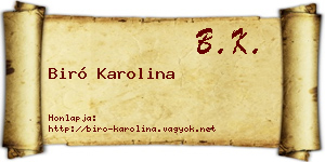 Biró Karolina névjegykártya