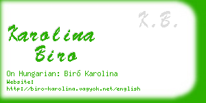 karolina biro business card